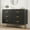 Black, variant on 6 Drawer Modern Dresser with Gold Handles, Wooden Chest of Drawers with Deep Storage, Stylish Bedroom, Living Room, or Entryway Storage Cabinet