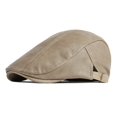 thumbnail image 2 of sunsanly Men Advanced Hat Retro Faux Leather Retro British Style Solid Color Firm Stitching Windproof Thicken Warm Beret Newsboy Cap, 2 of 8