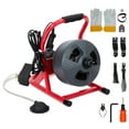 thumbnail image 7 of 50Ft x 5/16 Inch Drain Cleaner Machine, Electric Drain Auger Professional for 3/4 to 3 Inch Pipes, Foot Switch with 6 Cutters, Glove, Drain Auger Cleaner Sewer Snake - DA04, 7 of 7