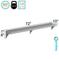 thumbnail image 3 of AmGood 10 in. x 72 in. Stainless Steel Wall Shelf | NSF Certified | Appliance & Equipment Metal Shelving | Kitchen, Restaurant, Garage, Laundry, Utility Room, 3 of 8