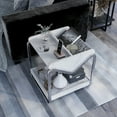 thumbnail image 5 of Furniture of America Ovan Open Design 1-Shelf Wood White Marble End Table, 5 of 5