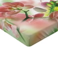 thumbnail image 2 of Tropical Fitted Sheet, Tropical Orchids Branch Stem Petal Leaf Bud Spring Blooming Flowers Print, Decorative Soft Bedding All-round Elastic Pocket, California King, Peach and Green, by Ambesonne, 2 of 3