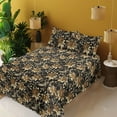 thumbnail image 2 of Ambesonne Dahlia Pattern Fitted & Flat Sheet with Sham 3 Pcs Set, Print Modern Flowers, Twin XL, Amber Pale Yellow Dimgray, 2 of 5