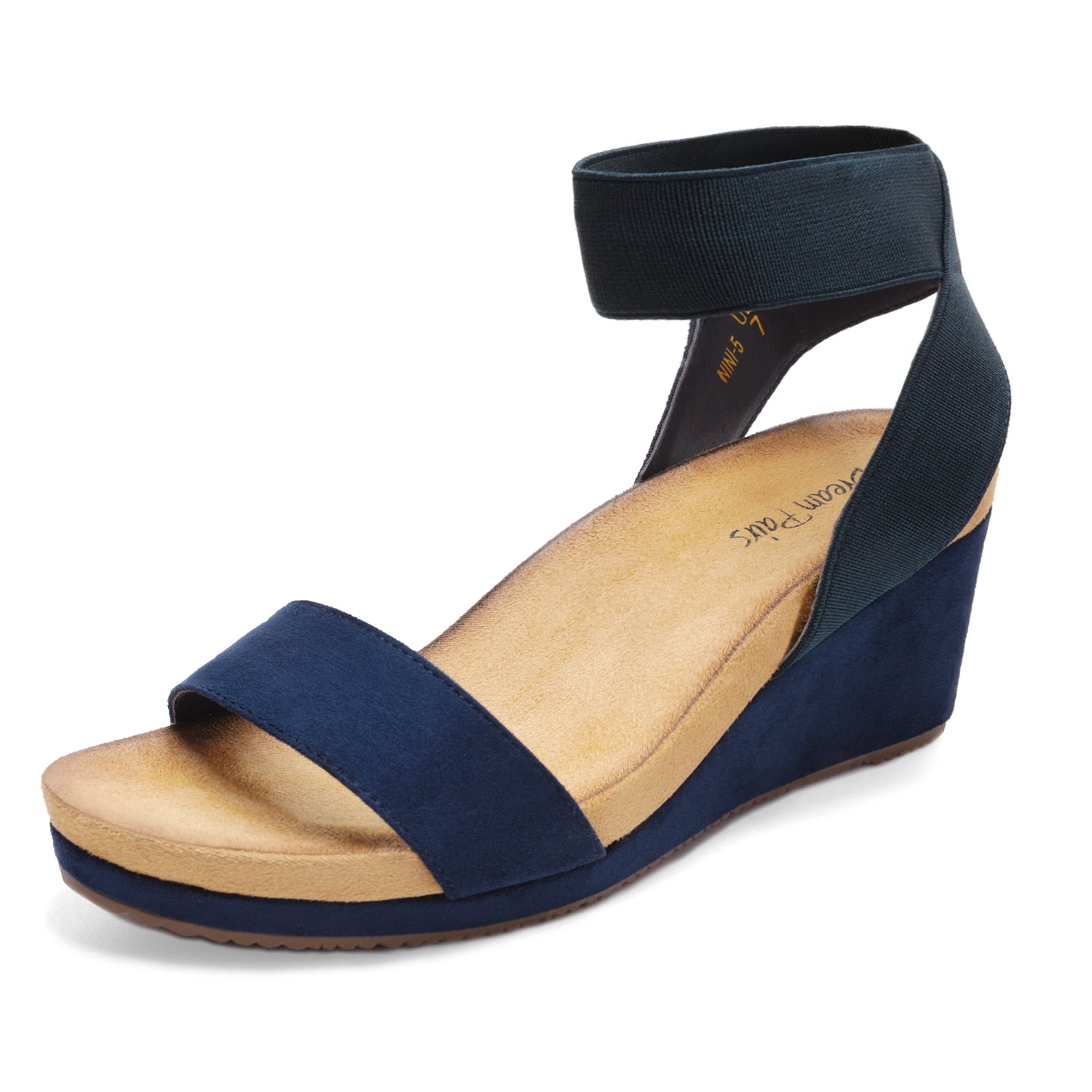 Dream Pairs Women's Platform Wedge Sandals Open Toe Elastic Ankle Strap ...