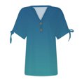 thumbnail image 4 of Fiudx Ropa de Mujer Blusa de Manga Corta de Verano con Cuello En V para Mujer, Sexy, Informal, con Estampado Regular, 4 of 5