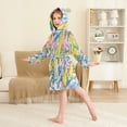 thumbnail image 4 of FORMRS Niños Bathrobe Unisex Hooded Robe Soft Plush Pajamas Sleepwear, Size 2-3T, Green Mountains, 4 of 7