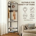 thumbnail image 2 of Corner Coat Rack with Shoe Storag, Heavy Duty Hall Tree with 14 Hooks, Freestanding Clothes Rack Shoes Shelf Organizer for Entryway, Hallway, Bedroom, 2 of 7