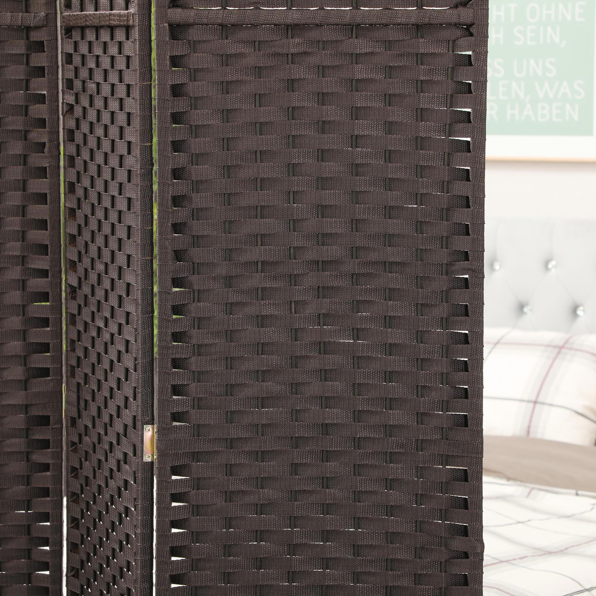 GVN Room Separation Divider,Folding Room Divider Screen 8 Panel 5.6 ' Tall Privacy Screen Freestanding Room Partition, Brown