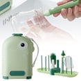 thumbnail image 1 of 6 in 1 Baby Bottle Brush Set with Nipple Brushes - Portable Storage Drying Rack for Infant Water Cup, Green, 1 Pack, 1 of 9