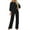 Black, variant on Jumpsuits for Women Formal Sexy Elegant Long Straight Pants Busineess Party Jumpsuit with Belt Pockets(Beige,XXL)