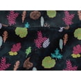 thumbnail image 4 of oneOone Viscose Jersey Dark Navy Blue Fabric Leaves Artistic Craft Projects Decor Fabric Printed By The Yard 60 Inch Wide, 4 of 5