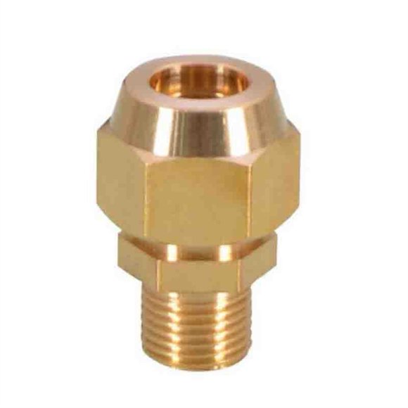 10pcs Copper Flaring Directly Connect 1/8" 1/4" 3/8" 1/4" Male Thread Fitting Copper Expansion Estuary Flared Adapter Connector ,Easy to Use
