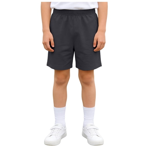 Yindaity Boys Soccer Shorts Boy's Drawstring Waist Summer Boho Track Shorts(Black,8-9 Years)