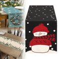 thumbnail image 3 of HJQEQVD Christmas Tablecloth, Christmas Table Decorations Table Cloth for Rectangle, Snowman Snowflake Wreath Tablecloths Polyester Vintage, Christmas Table Cover for Picnic Party Dinner Black, 3 of 6