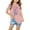 Pink, variant on Summer Clothes For Kids Cotton Gray Crew Neck 3-7y Floral Short Sleeve Daily Life Summer Outfits For Kids 2024