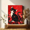 thumbnail image 6 of Stylized Black Cat Canvas Wall Art Print, Living Room Bedroom Dorm Entryway Decor, 6 of 8