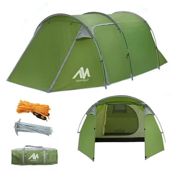 KANCOKIT Camping Tents, Waterproof Tunnel Tent for 4 Person, 2 Room Design Bicycle Tent with Footprint for Bikepacking/Motorcycle Travel Hiking Mountaineering