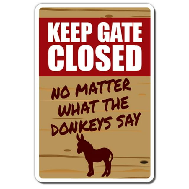 SignMission Z-1117-Keep Gate Closed Donkey 11 x 17 Po. Panneau Keep Gate Closed Donkey