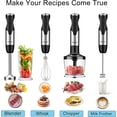 thumbnail image 4 of Keylitos 5 in 1 Immersion Hand Blender Mixer, Upgraded Handheld Stick Blender with 600ML Chopper, 800ML Beaker, Whisk and Milk Frother for Smoothie, Baby Food, Sauces Red,Puree, Soup (Black), 4 of 5
