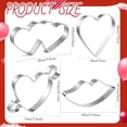 thumbnail image 2 of 4 Pcs Extra Large Valentines Cookie Cutters 7.5" Heart Shaped Stainless Steel Metal Cookie Molds for Valentines Holiday Baking Delights(Double Hearts, Cardioid, Lip, Heart with Arrow), 2 of 3