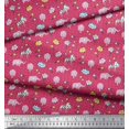 thumbnail image 3 of Soimoi Modal Satin Fabric Cloud,Star & Cute Elephant Kids Print Sewing Fabric Yard 42 Inch Wide, 3 of 3