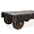 thumbnail image 2 of World Interiors ZWVICT48F 48 in. Sterling Reclaimed Iron Wheeled Coffee Table, Orange, 2 of 3