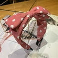 thumbnail image 2 of WHEANG Knotted Headbands for Women Bright Polka Dot Double Bow Lake Blue Cross Twist Headband Elastic Knotted Hair Wrap Scarf Fashion Womens Bow Headbands Pink, 2 of 2