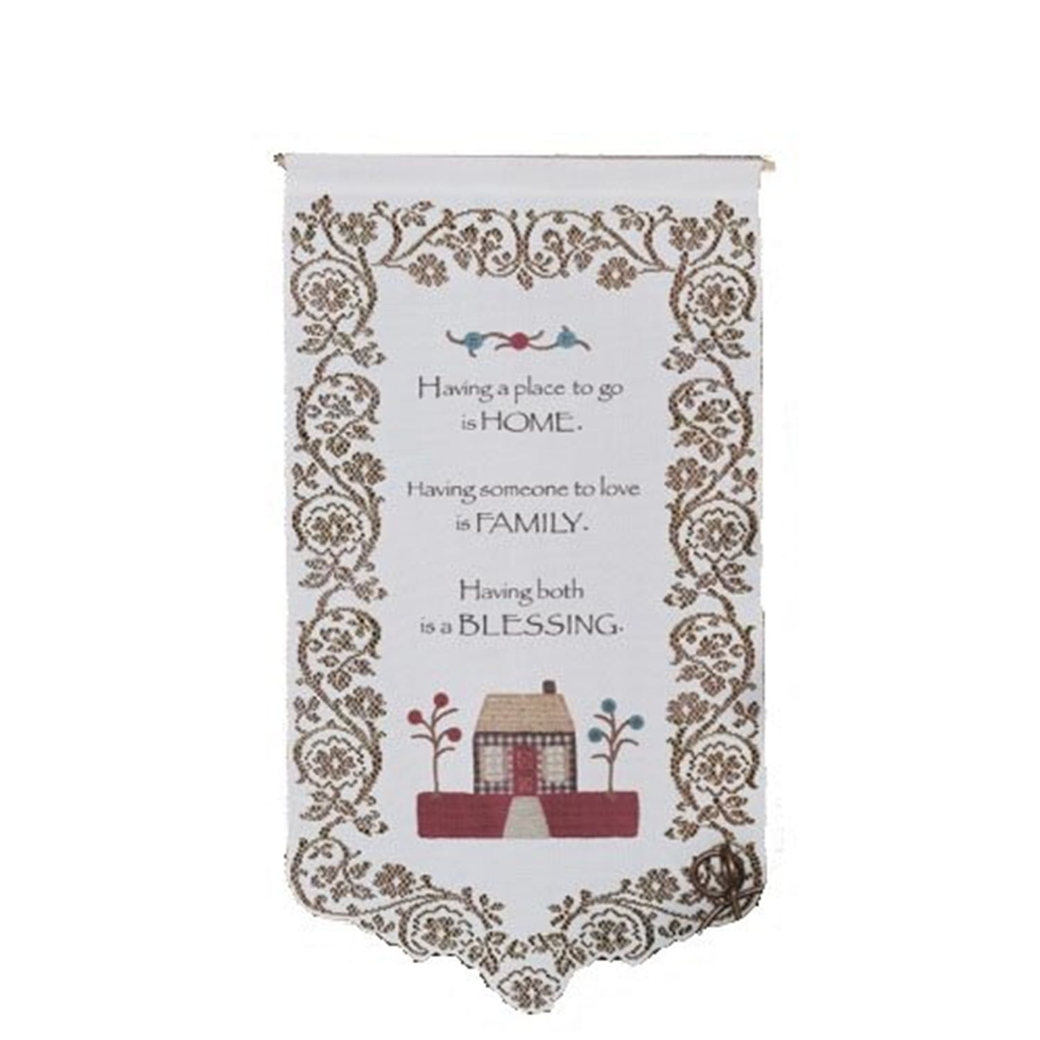Heritage Lace 8" by 33" White hanging Welcome banner 
