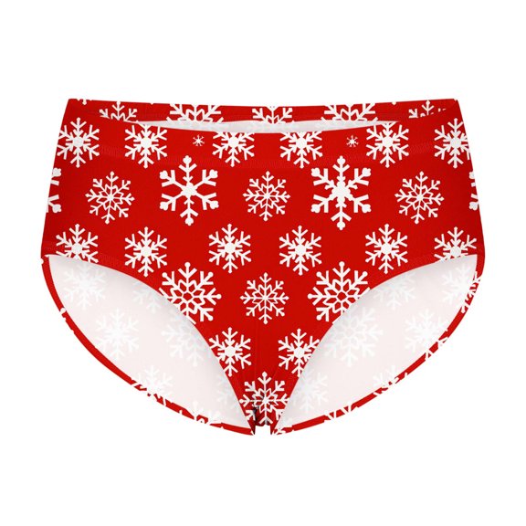 Tao Tao Women Christmas Prints High Cut Bikini Short Panties Plus Size Underwear Cotton Briefs Soft Breathable High Waist Brief Multicolor L