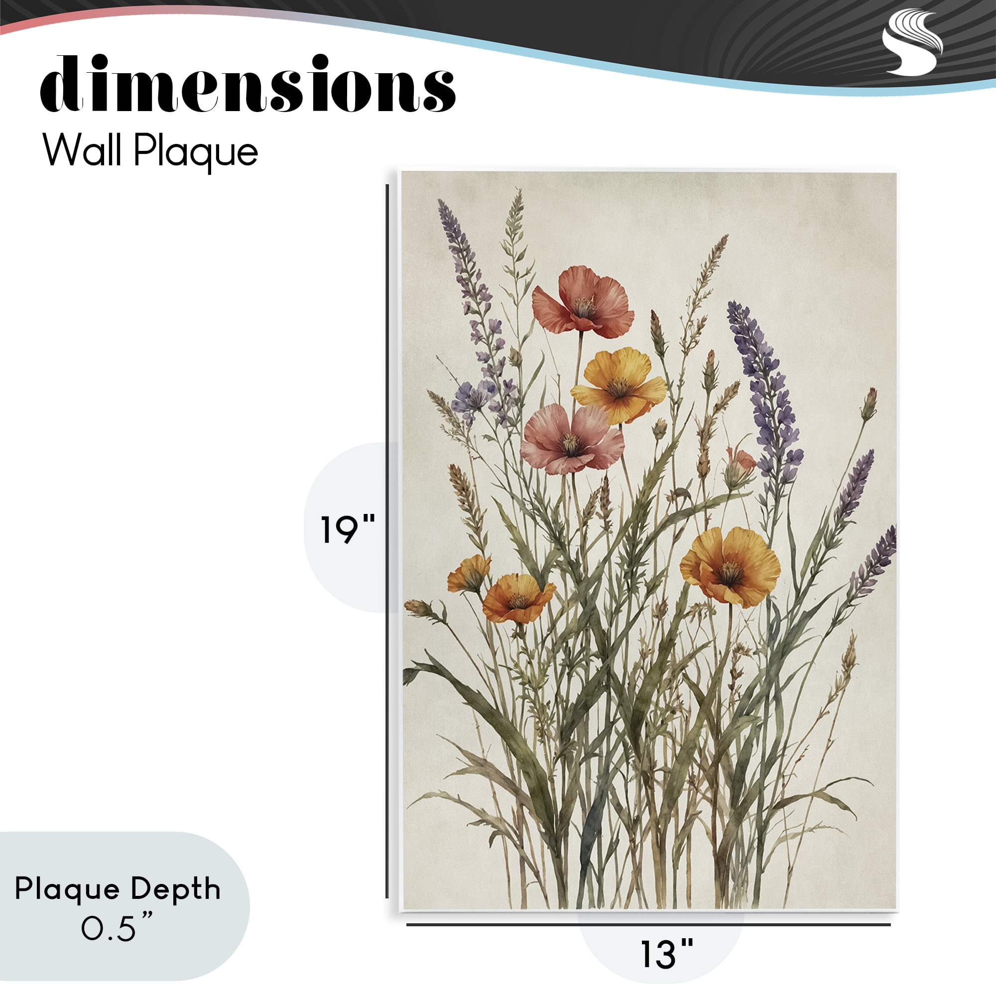 Stupell Industries Vintage Collection of Meadow Botanicals Wall Plaque Art, design by Nataly White