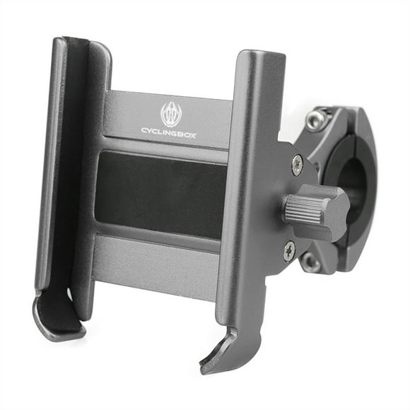 Heightened Aluminium Alloy Mobile Phone Holder 360° Rotation Adjustable Motorcycle Phone Mount Rear View Mirror Phone Bracket for Mountain Bike Road Titanium color Type 1
