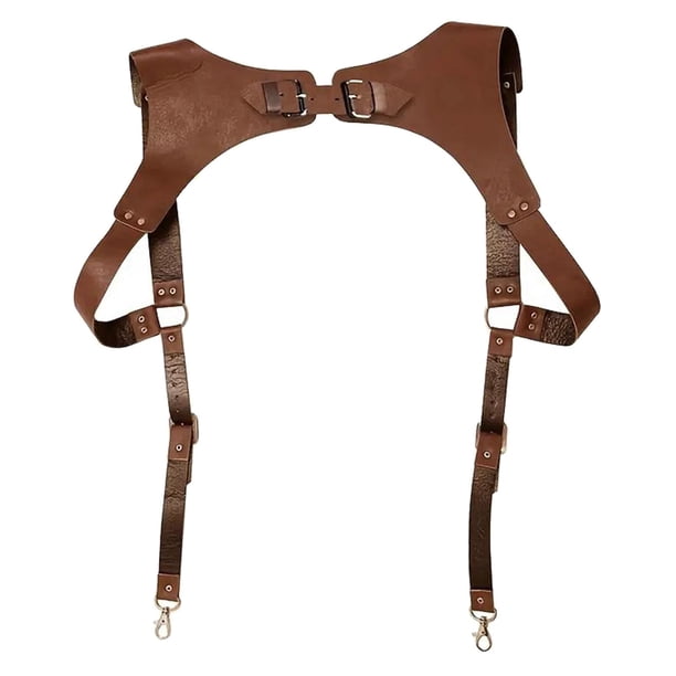 Cinturón con correa para el cuerpo para hombre,Cinturón de chaleco ajustable,para cosplay,vacaciones,festivales Marrón
