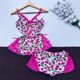 thumbnail image 2 of Gibobby Pijamas mujer calientitas Conjunto de pijama con tirantes para mujer Conjunto de pijama de encaje de estilo corto con pantalones cortos(Morado,M), 2 of 3