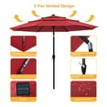 thumbnail image 2 of Mondawe 11 ft Red Patio Umbrella - 3-Tier Vented Top Design, Waterproof Fabric for Outdoor Patio, 2 of 9