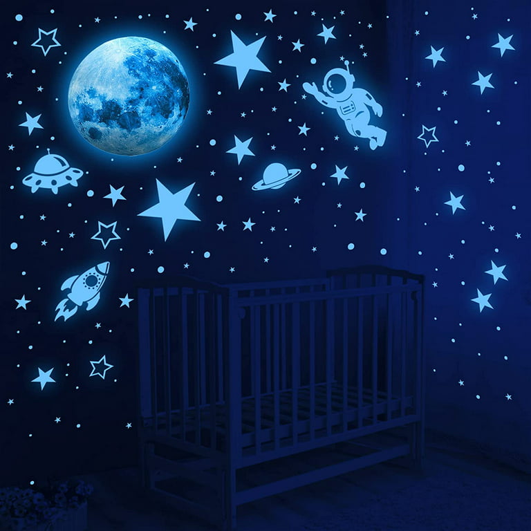 525x Glow In The Dark Stickers Luminous Stars and Moon Planet Space Bedroom  Deco
