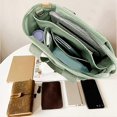 thumbnail image 3 of Multi-Pocket Tote Bag with Zipper, Canvas Japanese Handmade Handbag with Compartments, Multifunction Crossbody Shouder Bag Bag Work for Women Teen Gir, 3 of 4