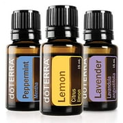 doTERRA Beginner's Trio Essential Oils - Aromatherapy EO Trio for Diffuser, 3x15mL Lavender, Lemon, Peppermint