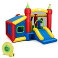 thumbnail image 1 of Gymax Inflatable Bounce House Kids Slide Jumping Castle w/ Ball Pit and 480W Blower, 1 of 6