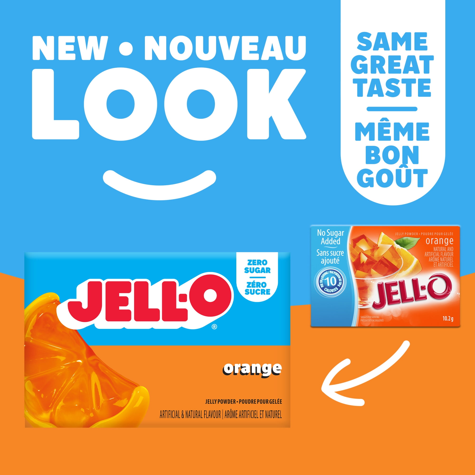 Mélange De Poudre Pour Gelée Orange, Sans Sucre Ajouté, Boîte De 10, 2 G