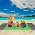 thumbnail image 2 of TeqHome 108x96.46in Sand Proof Picnic Blanket Water Resistant Foldable Camping Beach Mat w/ 4 Anchors 1 Carry Bag For 4-6 People, 2 of 7