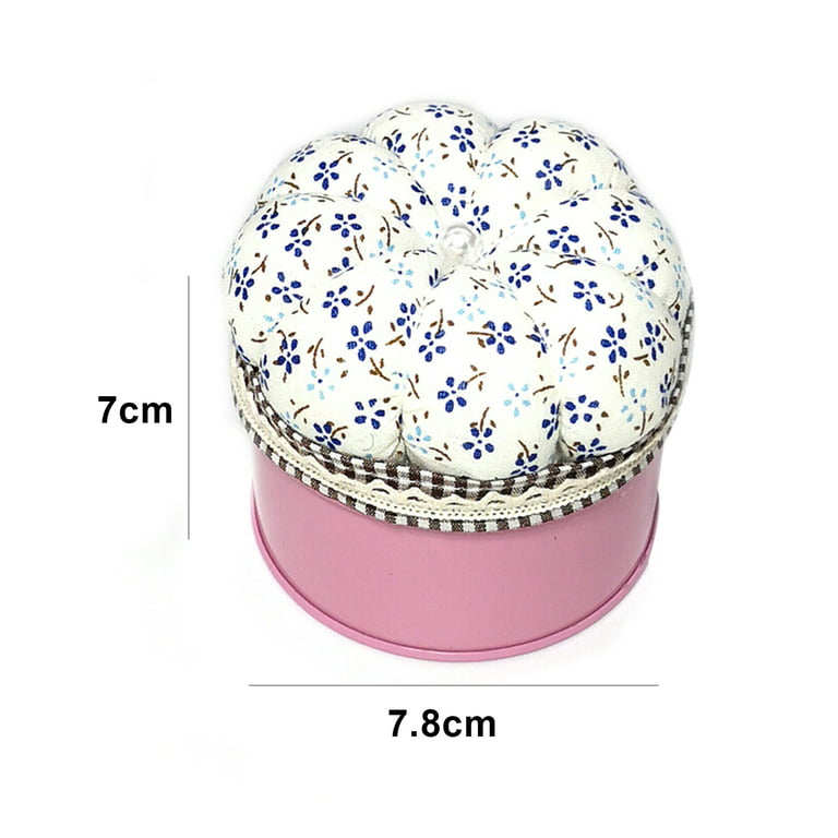 Magnetic Pin Cushions Wooden Base Sewing Needle Holder, Pink White Green