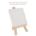 thumbnail image 2 of Creative Mark Ultra Mini White Stretched Canvas & Natural Wood Easel for SmAll Paintings - 3x3 inch [20 pack] Perfect to Paint or Displaying SmAll-scale Arts and Crafts, 2 of 6