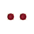 thumbnail image 3 of 0.5 Ct Round Cut Studs Red Ruby 18K Yellow Solid Solid Gold Everyday Dainty Earrings Screw Back, 3 of 7