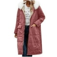 thumbnail image 5 of Winter Jacket Coats for Women Long Winter Coat Puffer Jacket with Detachable Hood and Pockets Fleece Lined Long Fluffy Parka Warm Outwear for Fall and Winter Pink S, 5 of 10