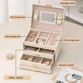 thumbnail image 4 of ZYHYPWW 3-Tier Lockable Jewelry Organizer, Portable Storage Case with Removable Tray for Rings, Necklaces and Earrings, 6.7 x 5.5 x 5.1 in, 4 of 7