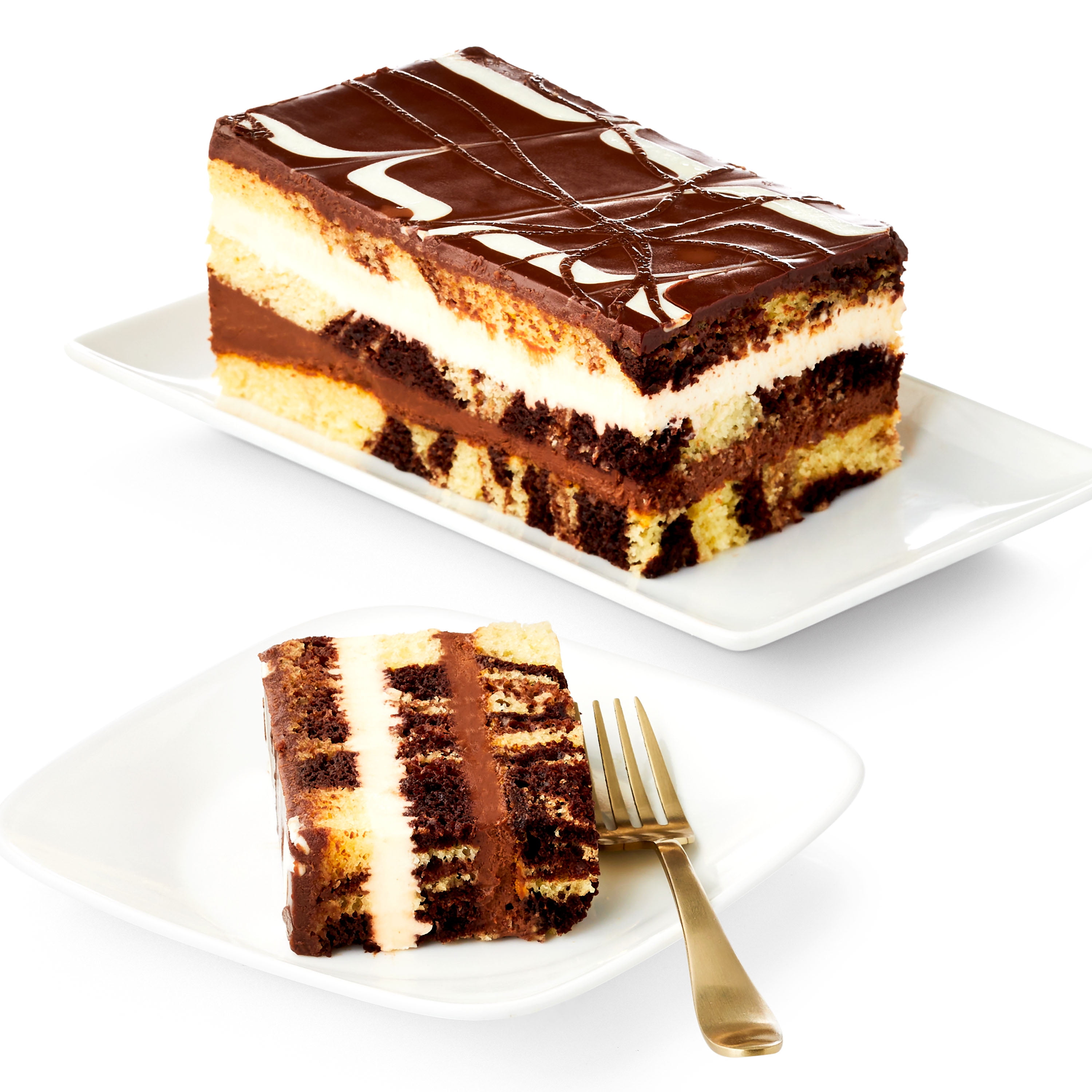 Marketside Tuxedo Marble Bar Cake with Chocolate Ganache, 27 oz (Refrigerated)