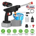 thumbnail image 3 of 300W Cordless Handheld Pressure Washer, 400PSI Portable Rechargeable Power Washer with 0°/40° Nozzle Foam Bottle, 16.4ft Hose Filter Basket for Car Garden Stair Pool Cleaning, 3 of 16