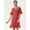 Peach, variant on DressBerry Women’s Printed Poly Crepe Dress Ruffled Bottom and Elbow Sleeves Above Knee Length Regular Wear Light Weighted Woven Summer Dress
