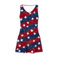 thumbnail image 6 of Cagogo Women's Petite Dresses Summer Under $10 Casual 2025 Fourth of July Sleeveless American Flag Red White and Blue 4th of July Patriotic Dress Sexy Black Dresses Clothes, 6 of 7