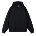 thumbnail image 2 of TOWED22 Men Cotton Fleece Hooded Sweatshirt Casual Long Sleeve Hoodies Pullover Fashion Drawstring Hoodie with Kanga Pocket(Black,L), 2 of 9